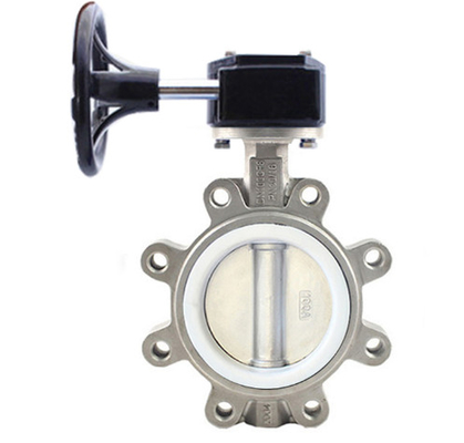 Mirror Epdm Lined Dn10 Cast Iron Flange Butterfly Valve With Handle Lever
